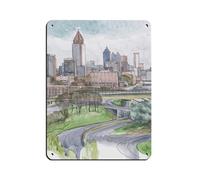 Atlanta Painting - Póster retro de metal de estaño, arte elegante, retro, pintura de hierro, bar, cueva de personas, cafetería, familia, garaje, póster decorativo de pared, 30 x 40 cm