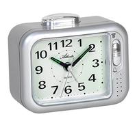 Atlanta Reloj despertador para personas mayores con campana sonido alto analógico plateado 1942-19