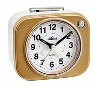 Atlanta Ruter 2117/9 - Reloj Despertador Reloj Mesa con Luz y Manecillas Luminosas, Color Dorado