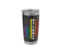 Atlanta Us American Flag Rainbow Gay LGBT Pride Month Vaso térmico de acero inoxidable de doble pared