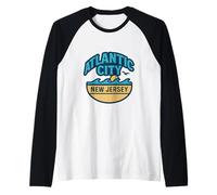Atlantic City New Jersey Vacaciones Casino Juegos de Azar Diversión Camiseta Manga Raglan