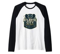 Atlantic City New Jersey Vacaciones Casino Juegos de Azar Diversión Camiseta Manga Raglan