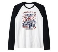 Atlantic City NJ Hotrod - Diseño Vintage para Coche y Motocicleta Camiseta Manga Raglan