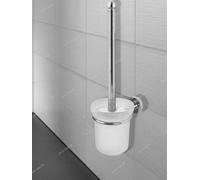 Atlantic Cromo Frosty Blanco Inodoro Cepillo con Soporte