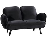 Atlantic Home Collection Ben, sofá de 2 plazas, Terciopelo, Negro