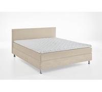 Atlantic Home Collection Cama con Base integrada, Incluye somier y colchón de núcleo de muelles H3, Madera, Crema, 160 x 200 cm
