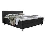 Atlantic Home Collection Edison, Cama de Boxeo, con Rejilla y colchón de muelles, Color Negro Antracita, 160 x 200 cm
