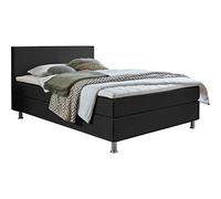 Atlantic Home Collection Edison, Cama de Boxeo, con Rejilla y colchón de muelles, Color Negro Antracita, 120 x 200 cm
