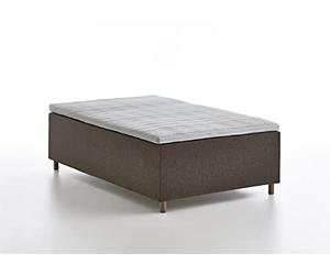 Atlantic Home Collection Hana Cama con Base integrada con colchón de muelles ensacados, 90 x 200 cm, marrón