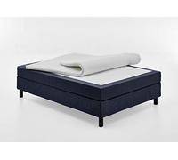 Atlantic Home Collection Happy Cama con Base integrada, colchón de núcleo de muelles ensacados de 7 Zonas, Grado de firmeza H3, Tela, Azul, 120 x 200, Altura de Descanso 58 cm
