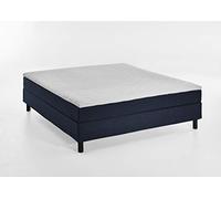 Atlantic Home Collection Happy Cama con Base integrada, sin cabecero, colchón de núcleo de muelles Bonell, Grado de firmeza H2, Tela, Azul, 180 x 200, Altura de la Superficie de Descanso Aprox. 58 cm