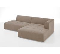 Atlantic Home Collection Leonardo Sofá rinconero, Superficie de Descanso XXL, 63 x 240 cm, diseño escandinavo, Libre ubicación tapizado con Tela con Textura, Esquina Derecha, Crema, 269 x 153 x 70 cm