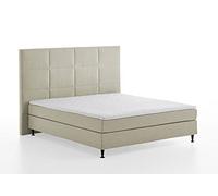 Atlantic Home Collection Ryan Cama con Base de muelles y cabecero extraalto, Crema, 180 x 200 cm