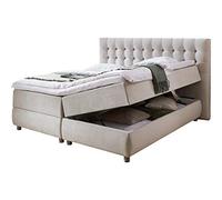 Atlantic Home Colletcion Cama con somier Tina de la colección Atlantic Home, 160 x 200 cm, Incluye Acolchado (dureza H2) y somieres (2), Gris Claro, 160 x 200 cm