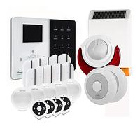 Atlantic's IPEOS MD-326R Alarma hogar, Blanco/Negro, Kit 8 Sirène Solaire