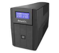 Atlantis A03-HP1003 - Fuente de alimentación ininterrumpida de Onda sinusoidal Pura 800VA 480W Line Interactiva, Pantalla LCD, Puerto USB-HID, 2 Salidas Shuko + Cable de alimentación, 1 batería