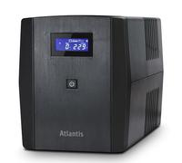 Atlantis A03-S2001 Sistema de alimentación ininterrumpida, Onda Pseudo-sinusoidal 2200VA 1320W Line Interactive, Pantalla LCD, Puerto USB, 3 IEC + 2 Schuko, 2 baterías 12V-9Ah, Ventilador tacométrico