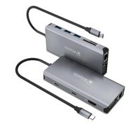 ATLANTIS A04-TC_DK46 Docking Station USB C (Type C) a HDMI 4K, VGA, Ethernet RJ45 Gigabit, 3 USB 3.0, 1 USB C, 1 PD-85W, 1 Audio IN/OUT 3,5 mm, lector de tarjetas. Cable de 18 cm. Compatible con todos