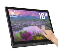 Atlantis A05-T16A-VHM Monitor táctil de 16 Pulgadas, Pantalla táctil de 10 toques, Full HD 1920x1080, HDMI VGA, inclinable 15°-50°, Cristal Protector 7H, Contraste 800:1, ángulo 170/170, Vesa 75