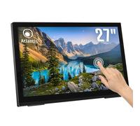 Atlantis A05-T27A-VHDM Monitor táctil de 24 pulgadas, pantalla táctil de 10 toques, Full HD 1920x1080, HDMI VGA DP, inclinable 15°-50°, cristal protector 7H, contraste 1000:1, ángulo 178/178, Vesa 100