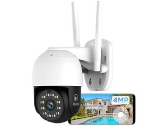 ATLANTIS A14-SC970-PT Cámara Wi-Fi exterior inalámbrica 2K, 4 MP Full HD y superior: 2560x1440 o 1920x1080 a 25 fps, motorizada, IP64, 6 IR y 6 LED blancos, alcance 12m, micrófono, aplicación gratuita