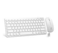 Atlantis Argo 900Pro Combo Kit Mini Teclado y Ratón Inalámbrico RF + Bluetooth QWERTY 78 Teclas Chocolate Key para PC/Portátil/Smartphone/Tablet/iOS/Android Blanco
