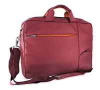 Atlantis Bolso portátil de 15,6" pulgadas con correa para el hombro modelo S410, acolchado interior, compartimento para documentos, bolsillo exterior para accesorios, correa para enganchar Trolley Correa de hombro, color rojo.