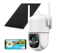 Atlantis Cámara motorizada Volta Pro PT A16-VL66P, 360° PTZ, Wi-Fi inalámbrico interior externo con batería recargable, panel solar, cámara de vigilancia, visión nocturna, Full HD 1080