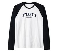 Atlantis Florida Vintage Athletic Sports Design Camiseta Manga Raglan