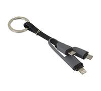 Atlantis Land P019-RC-MLMM - Cable USB (Micro-USB B, Micro-USB B/Lightning, Male connector / Male connector, Negro, Gris)