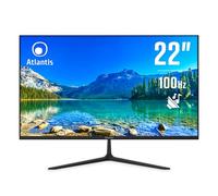 Atlantis Monitor de 22 pulgadas, pantalla LED 22" 100 Hz, Full HD 1920x1080, VGA, HDMI, MULTIMEDIA, FreeSync, salida de audio/auriculares, inclinación, 5 ms, 3000:1, ángulo 178°/178°, cable HDMI 1,5 m