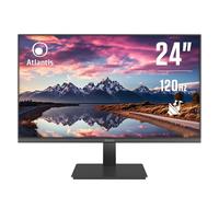 ATLANTIS Monitor de 24 pulgadas, 24 pulgadas VA 120 Hz, Full HD 1920 x 1080, VGA HDMI, multimedia, FreeSync, salida de audio/auriculares, inclinable, respuesta de 5 ms, contraste 4000:1, ángulo 178
