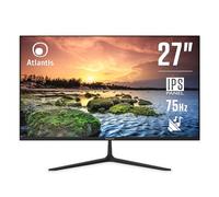 Atlantis Monitor de 27 pulgadas, pantalla 27" IPS 75Hz, Full HD 1920x1080, VGA HDMI DP, multimedia, FreeSync, salida audio/auriculares, inclin, respuesta 5ms, contraste 1000:1, ángulo 178/178, cable