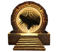 Atlantis Stargate - Espejo LED con luz nocturna para puerta de estrella, túnel de tiempo 3D, espejo réplica de película, modelo de cosplay, Halloween, fiesta, accesorio de resina, juguete