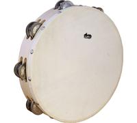 Atlas 10in Pandereta, Goat Piel. Doble Cascabeles, Madera Borde De Música