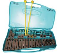 Atlas 2 Octava Glockenspiel. G-G ,27 Colorido Metal Barras,Con Estuche & Beaters