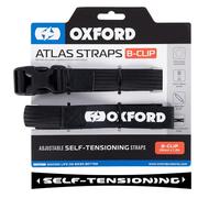 Atlas B-Clip (par), 26 mm x 1,2 m, Negro, Correa de Equipaje Ajustable para Motocicleta