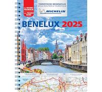 Atlas Benelux 2025 – Atlas rutero y turístico (A4-espiral) – Escala 1:150.000