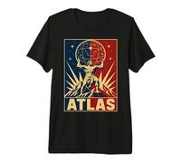 Atlas Cósmico Titán Griego Sosteniendo Estrellas Cielo Camiseta Premium