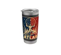 Atlas Cósmico Titán Griego Sosteniendo Estrellas Cielo Vaso térmico de acero inoxidable de doble pared