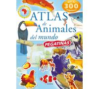 Atlas de animales del mundo con pegatinas