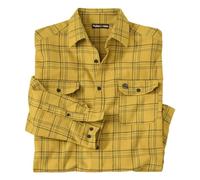 ATLAS FOR MEN - Camisa de Franela Amarilla con Estampado de Cuadros - L