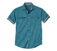 ATLAS FOR MEN - Camisa Hombre Manga Corta Verano - Summer Style - Corte Holgado - Estilo Chic - Disponibles en Tallas Grandes de Lam hasta 5XL