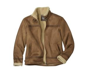 ATLAS FOR MEN - Chaqueta de ante con forro sherpa - Disponible en tallas grandes de M a 5XL, beige, 4XL