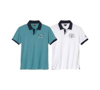 ATLAS FOR MEN - Lote de 2 Polos de Piqué Bordados - 3XL