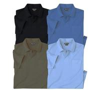 ATLAS FOR MEN - Lote de 4 Polos de Hombre - Manga Corta - Disponible en Tallas Grandes de la M a la 5XL