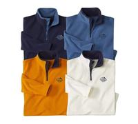 ATLAS FOR MEN - Pack 4 Jerséis Hombre Invierno - Suéter Microfleece - Jersey Forro Polar con Cremallera - Manga Larga - Disponibles en Tallas Grandes de la M hasta 5XL
