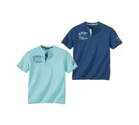 ATLAS FOR MEN - Pack de 2 Camisetas Manga Corta Hombre - T-Shirt Algodón - Ropa Verano Casual - Disponibles en Tallas Grandes de la M hasta 5XL