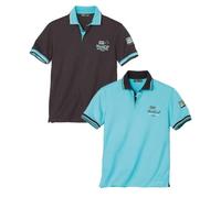 ATLAS FOR MEN - Pack de 2 Polos Hombre - Manga Corta - Disponible en Tallas Grandes de la M a la 5XL