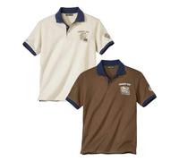 ATLAS FOR MEN - Pack de 2 Polos Hombre - Manga Corta - Disponible en Tallas Grandes de la M a la 5XL